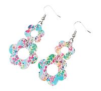 Flower And Leopard Print Earrings Stylish Ear Hooks Accessory Designed For The Modern Woman Who Loves Styles Trendy Acrylic Earrings
