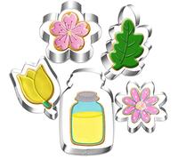 Flower and Mason Jar Cookie Cutter Set-5 Piece-Daisy, Tulip, Oak Leaf and Mason Jar Fondant Biscui Cutters