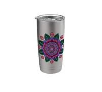 Flower and Petals Geometric Mandala Stainless Steel Insulated Tumbler