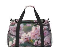 Flower and Tree Print Travel Duffel Bag for Men & Women, Foldable Travel Bags and Spacious Weekender Tote Bag for Storage Toiletry Luggage Personal Item, Black, L