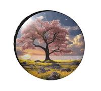 Flower and Tree Universal Tire Cover Replacement Oxford Fabric Waterproof Wheel Protector for SUV Truck RV Camper Dust Snow Sun Protection 26