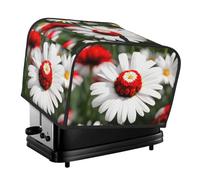 Flower And White Daisy Print 4-Slice Toaster Cover Protector Appliance For Kitchen Breakfast Tool Daily Decor
