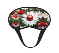 Flower and White Daisy Print Blackout Sleep Mask - Side Sleeper Eye Cover, Soft Comfort, Perfect for Travel, Meditation