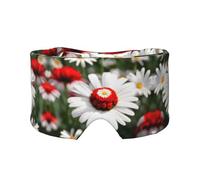Flower and White Daisy Print Sleep Eye and Ear Muffs Mask - Adjustable Yoga Travel Headband, Keep Warm Shading Comfortable Aid