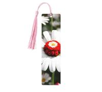 Flower and White Daisy Print Wooden Bookmarks Beautiful Notebook Accessories for Men Women Book Lovers