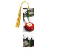Flower and White Daisy Print Wooden Bookmarks Beautiful Notebook Accessories for Men Women Book Lovers