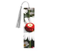 Flower and White Daisy Print Wooden Bookmarks Beautiful Notebook Accessories for Men Women Book Lovers