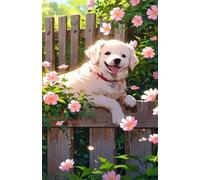 Flower Animal Dog 300 Piece Jigsaw Puzzles for Adults, Challenging and Brainteasing, Difficult Puzzles, Puzzle 300 Pieces