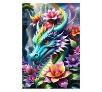 Flower Animal Dragon Jigsaw Puzzles for Adults 300, Challenging puzzles, puzzle Educational Games, Jigsaw Puzzle 300 Pieces for Adults, Family Games for Kids and adults 15.6 x 11 inch