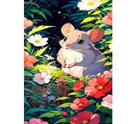 Flower Animal Mouse 500 Piece Jigsaw Puzzle for Adults, Creativity, Challenging and Difficult Puzzle, Brain Teaser Puzzles for Adults 500 Pieces for The Whole for Women, Men