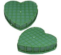 Flower Arrangement Mud with Suction Cups 2pcs Heart Shaped | Green Foam Base, Sturdy Plastic Frame, DIY Floral Crafting, Event Planners and Flower Lovers Color