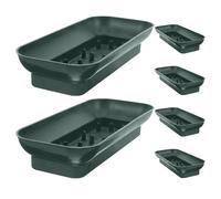 Flower Arrangement Plate Base 6Pcs Plastic Rectangle Tray for Fresh Flower Centerpiece and Party Decoration