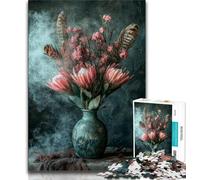 Flower Art 1000 Piece Jigsaw Puzzle for Adults And Teenagers,Quiz Game Wall Decoration Unique Birthday And Xmas Gifts 38x26cm