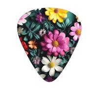 Flower Art Exceptional Guitar Pick â€“ Single-Side Full-Print, Abs Material Plectrum â€“ Diverse Thickness For Varied Music Experience â€“ Ideal For Guitars And Ukuleles,Guitar Pick,