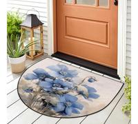 Flower Art Pattern Doormat Entrance Mat Rug Area Rugs Indoor Outdoor Washable Absorbent Non-Slip Floor Mat Carpet 91.4 x 61 cm