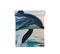 Flower Art Print Leather Coin Purse, Small Change Pouch Wallet,Squeeze Coin Purse Pouch For Men Women, Cute Dolphin Jumping, One Size, Fashion