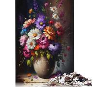 Flower Art Series Style 6 Puzzle 500 Piece Adult Jigsaw Puzzle Wooden Puzzles for Adults Teenagers Teenager Man Woman Gift 500pcs (52x38cm)