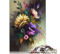 Flower Art Series Style 7 Puzzle 1000 Piece Adult Jigsaw Puzzle Wooden Puzzles for Adults Teenagers Teenager Man Woman Gift 1000pcs (75x50cm)