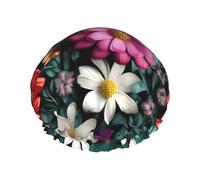 flower art shower caps with a double layer of, hold your hair well whether using them while showering or taking bath.