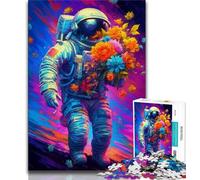 Flower Astronaut 1000 Piece Jigsaw Puzzle for Adults And Teenagers,Decompressing Intellectual Educational Toy Secret Santa Gifts (75x50cm)