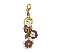 Flower Bag Charms for Women Purse Charms for Handbags Leather Flower Keychain Retro Aesthetic Keychain Accessories, Brown, Large