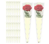 Flower Bags for Bouquets, 50 Piece Wrap Sleeve, Bouquet Sleeve, Premium Wrapping Bag with Classic Style, Sturdy Acrylic Floral Bags, Florist Accessory for Birthday Wedding Graduation