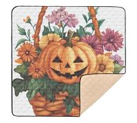 Flower Basket Decoration Halloween Large Stylish Baby Gym & Activity Mat for Indoor Outdoor Cozy Breathable Baby Play Tummy Time Mat for Baby Toddler Infant, 50'' x 50''