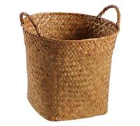 Flower Basket - Storage Basket 'Navy, Straw Basket | Round Handmade Clothing Organizer, Fabric Desktop Decoration with Handles, Storage Box