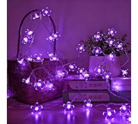 Flower Battery Operated String Lights Cherry Blossom Fairy Lights 30LED Indoor Outdoor Waterproof for Garden Decoration Camping,Fence,Birthday,Wedding Party,Bedroom,Gfit (Purple)