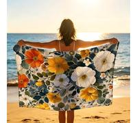 Flower Beach Towel 150x100 Sand Resistant Quick Dry, Plant Beach Towels Oversized 60x40Inch Portable Comfortable als Bath Towels for Yoga Pool Picnic Blankets Travel Essentials Gifts XTLS-2449