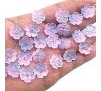 Flower Beadsfor Jewelry Making 200pcs 13mm Five Petal Flower Lampwork Beads Caps Glass Spacer for Jewelry Making DIY Bracelets(Color9)