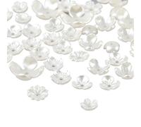 Flower Beadsfor Jewelry Making 500pcs ABS Flowers Imitation Pearl Material Loose Beads Caps for DIY Bracelets Necklaces Jewelry Making(Style 5)