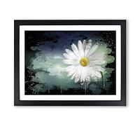 Flower Beautiful White Daisy Modern CB Framed Print | A3 Black Framed Wall Art | Ready to Hang | Modern Floral Picture | Living Room Bedroom Lounge Office