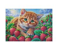 Flower Bed Cat 300-piece Jigsaw Puzzle Bundle Cute Animals Accompany Family Puzzle Lovers Brain Training Mindful Activity Spring Paperboard Creativity & Gift Giving 300 PCS