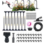 Flower Bed Watering System - Irrigation Tubing Hose,Adjustable 360 Degrees Automatic Emitters Set for Plants Patio Indoor Outdoor Growing Lawn Tree Flower Beds