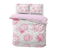 Flower Bedding - Super King Size Duvet Cover Sets, Geometric Reversible Bedding Set, Soft Microfibre Quilt Cover and 2 Pillowcases, Watercolor Bed Sets, A-601
