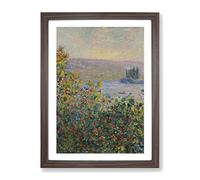 Flower Beds At Vetheuil By Claude Monet Classic Painting Framed Print | A4 Walnut Framed Wall Art | Ready to Hang | Classic Floral Picture | Living Room Bedroom Lounge Office