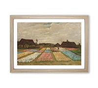 Flower Beds in Holland by Vincent Van Gogh Framed Print | A2 Oak Framed Wall Art | Ready to Hang | Modern Floral Picture | Living Room Bedroom Lounge Office