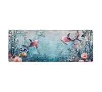 Flower Beds, Little Fish Mouse Pad In Big Extended Non-Slip Rubber Base Mousepad With Stitched Edges Gaming Pc Desktop Large Mouse Pad 11.8x31.5