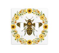 Flower Bee Sunflowers Daisies Simple Double Gang Toggle Light Cover Wall Plate Switch Decor Standard Size - 11.4x11.4cm