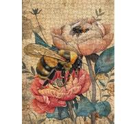 Flower Bees Jigsaw Puzzle 2000 Piece, Puzzles for Adults 2000, The Impossible Challenge, Jigsaw Puzzle Games Classic Educational, Wooden Puzzles, for Home Wall Decoration Gift FNKL1-481