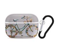 Flower Bicycle AirPod Pro Case, Anti Scratch Hard PC Cover with Keychain, AirPod Pro 2nd/1st Case Accessories for Women Men, White-Style