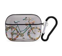 Flower Bicycle AirPod Pro Case, Anti Scratch Hard PC Cover with Keychain, AirPod Pro 2nd/1st Case Accessories for Women Men, Black-Style