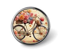 Flower Bicycle Badge Holder Exquisite Round Badge with Picture Pin DIY Button Badges Personalized Metal Button Pin Fashion Brooch Crafts Gifts Clothes Decorative Pins