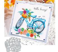 Flower Bicycle Bike Metal Die Cuts,Spring Flower Leaf Bike Cutting Dies Cut Stencils DIY Scrapbooking Decorative Embossing Paper Scrapbooking Card Making