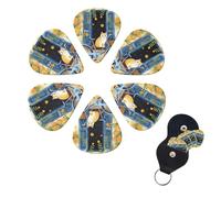 Flower Bicycle Cat Guitar Picks 6 Pack 3 Different Thickness Celluloid Guitar Plectrums with Guitar Pick Holder Personalized Guitar Pick for Acoustic Guitar, Electric Guitar, Bass, Ukulele