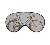 Flower Bicycle Sleep Mask for Women Men, Soft Eye Mask with Adjustable Strap for Sleeping, Light Blocking Travel Blindfold for Nap Comfortable Eye Cover for Home Office