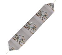 Flower Bicycle Table Runner for Dining Table, Short Plush Runners Washable & Durable Tablerunner Modern Home Decor for Wedding, Kitchen, Holiday 178*33cm