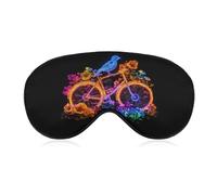 Flower Bike Blue Bird Sleep Mask Soft Eye Mask Eye Cover Eyeshade Blindfold with Adjustable Strap