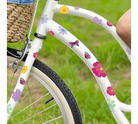 Flower Bike Stickers for Frame, 3 Sheets Colorful Bike Decals Waterproof Bumper Stickers Self-Adhesive Car Flower Stickers for Girls and Women